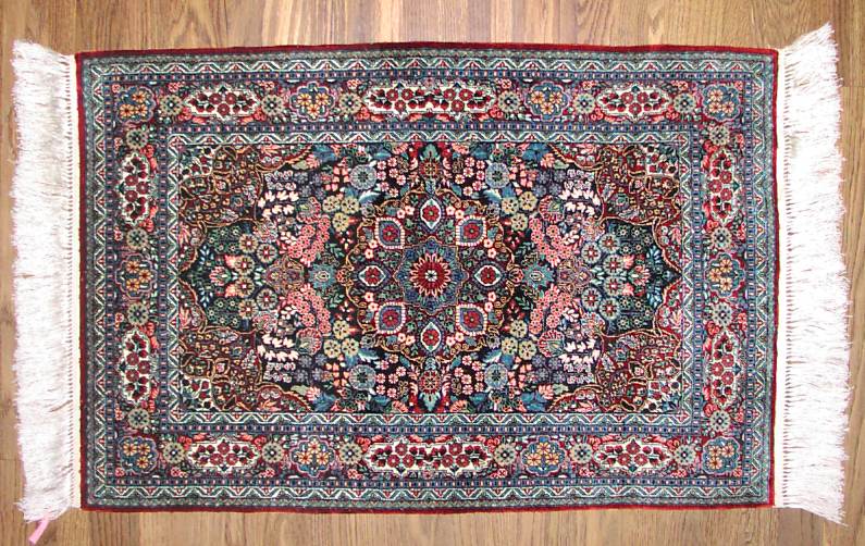 Turkish Silk Hereke 2' x 3' - 730 KPSI - 70 Raj - Silk Foundation / Silk pile'